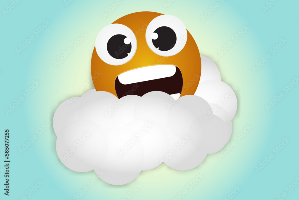 smiling emoticon hiding behind the cloud smiling emoticon hiding behind the cloud