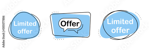 Limited offer sticker set. Shopping and marketing set