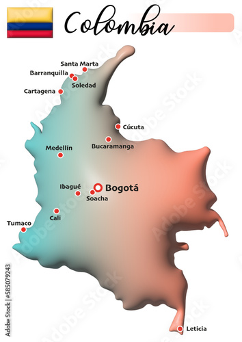 Kolumbien, Fläche und Flagge