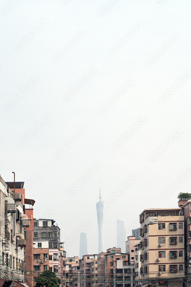 Urban skyline and cityscape in GuangZhou China.