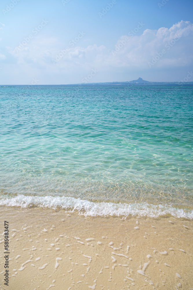 Photo & Art Print White sandy tropical beach and clear water with blue sky in Okinawa Japan, Eugene Photo & Art Print White sandy tropical beach and clear water with blue sky in Okinawa Japan, Eugene