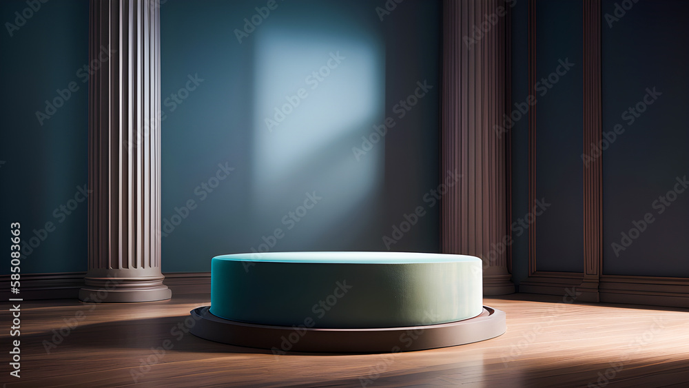 3D display podium luxury background with pedestal in studio interior for cool cosmetic product presentation stand. Luxury feminine mockup 3d render advertisement Generative AI 3D display podium luxury background with pedestal in studio interior for cool cosmetic product presentation stand. Luxury feminine mockup 3d render advertisement Generative AI