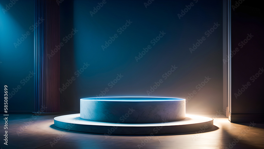 3D display podium luxury background with pedestal in studio interior for cool cosmetic product presentation stand. Luxury feminine mockup 3d render advertisement Generative AI 3D display podium luxury background with pedestal in studio interior for cool cosmetic product presentation stand. Luxury feminine mockup 3d render advertisement Generative AI