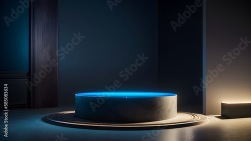 Wallpaper Mural 3D display podium luxury background with pedestal in studio interior for cool cosmetic product presentation stand. Luxury feminine mockup 3d render advertisement Generative AI Torontodigital.ca