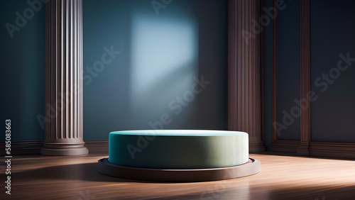 Wallpaper Mural 3D display podium luxury background with pedestal in studio interior for cool cosmetic product presentation stand. Luxury feminine mockup 3d render advertisement Generative AI Torontodigital.ca