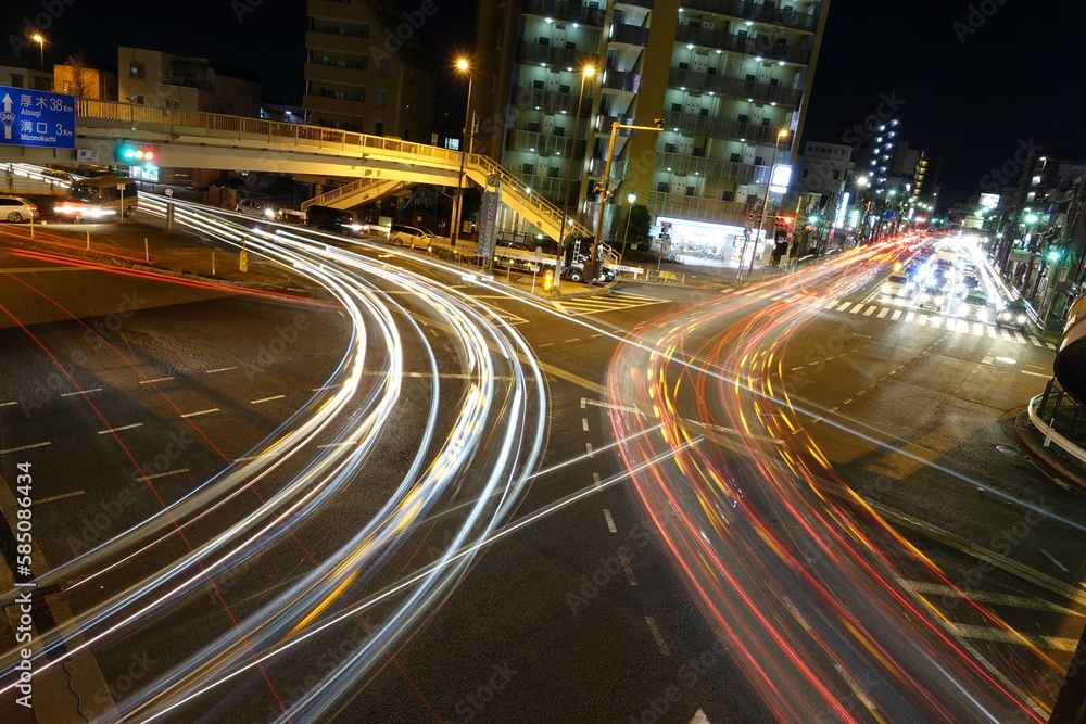 ヘッドライト光跡 ヘッドライト光跡