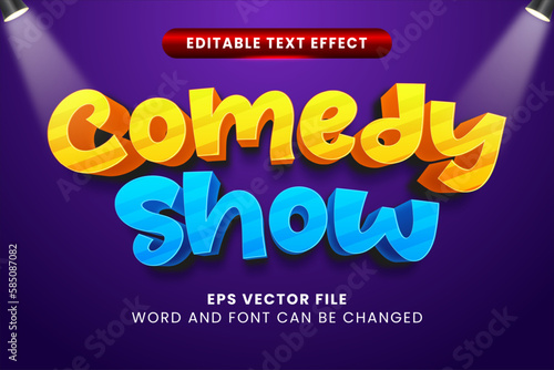 comedy show 3d vector text effect