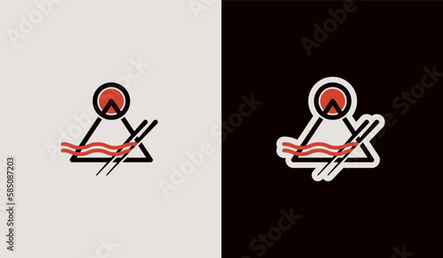 Mountain Fuji Ramen Logo. Universal creative premium symbol. Vector sign icon logo template. Vector illustration