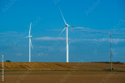 Wind power generators in the field