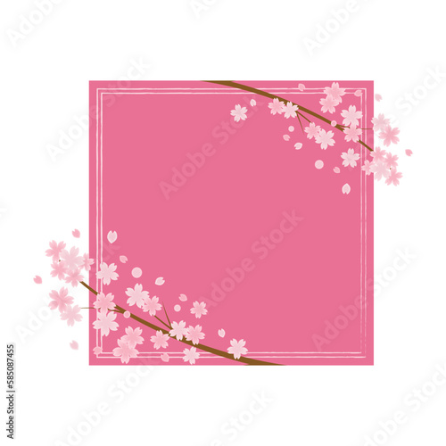 桜の花のフレーム © よろづや