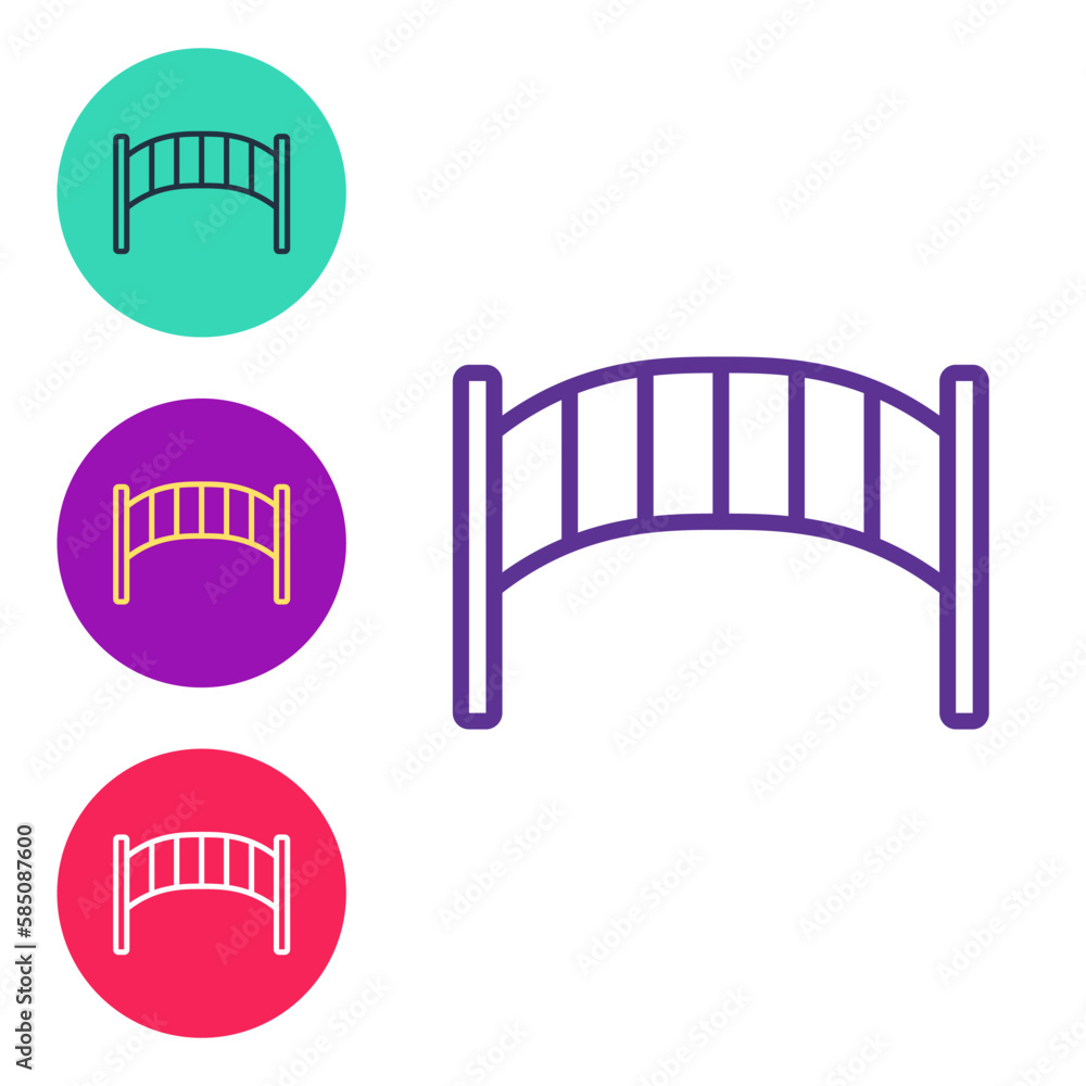 Set line Playground kids bridge icon isolated on white background. Set icons colorful. Vector Set line Playground kids bridge icon isolated on white background. Set icons colorful. Vector