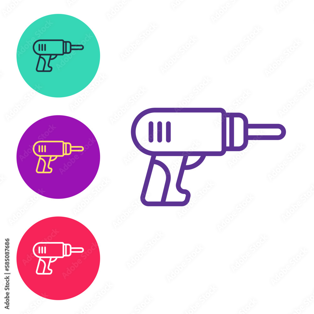 Set line Electric drill machine icon isolated on white background. Repair tool. Set icons colorful. Vector Set line Electric drill machine icon isolated on white background. Repair tool. Set icons colorful. Vector