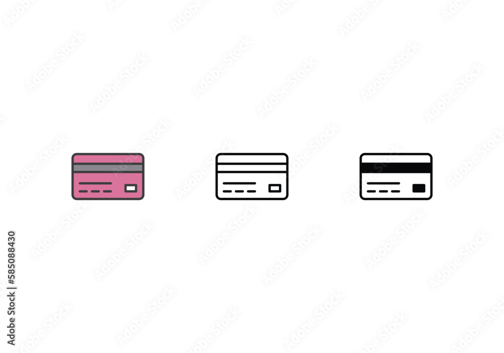Credit Card Payment icons set with 3 styles, vector stock illustration Credit Card Payment icons set with 3 styles, vector stock illustration