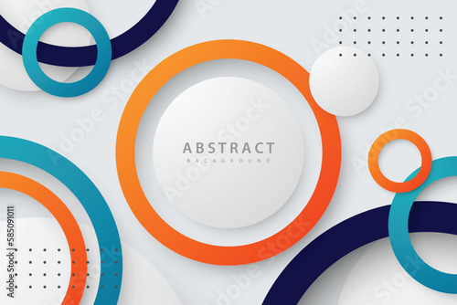 gray abstract background with modern realistic colorful circle pattern