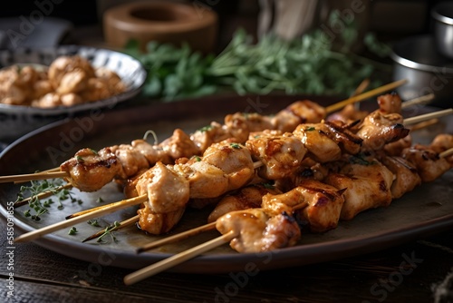 chicken on skewers