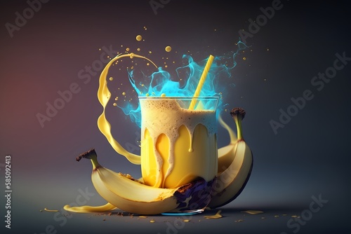 banana juice created using AI Generative Technology