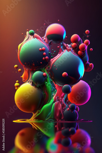Abstract background, colorful balloons. Vertical background. AI generative.