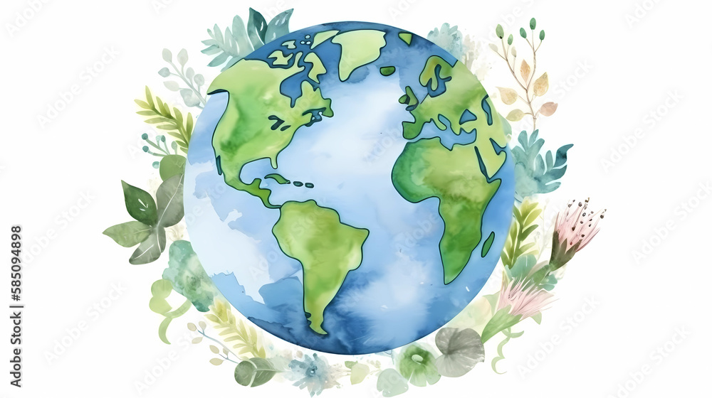 Naklejka premium earth day illustration. concept of preservation and protection. generative ai