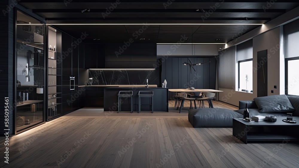 Modern black living room by wooden, luxury interior to dazzle everyone Modern black living room by wooden, luxury interior to dazzle everyone