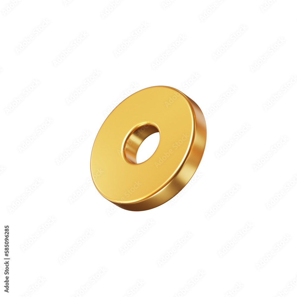 3d gold geometry shape circle. Metal simple figure for your design on isolated background. 3d rendering illustration 3d gold geometry shape circle. Metal simple figure for your design on isolated background. 3d rendering illustration