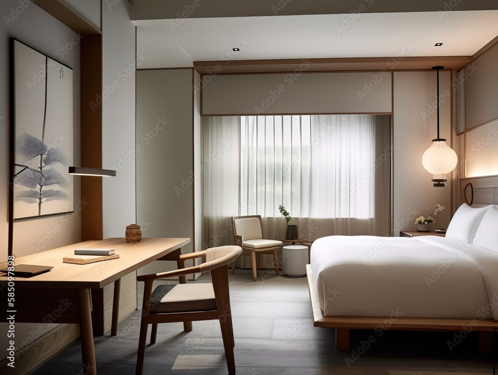 Asiatic zen luxuary minimalist inspired room bedroom, idea ...