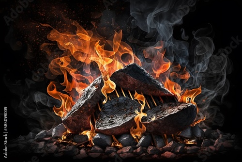 charcoal fire created using AI Generative Technology