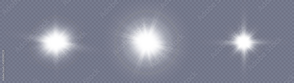 White beautiful light explodes with a transparent explosion. Vector, bright illustration for perfect effect with sparkles. Bright Star. Transparent shine of the gloss gradient, bright flash.	
