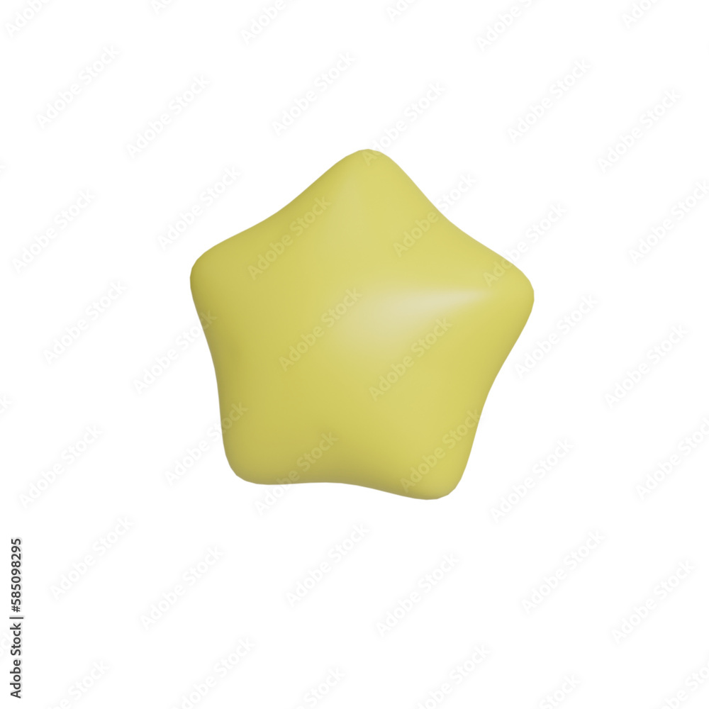 Star icon in cartoon 3d style isolated on white background. 3D render illustration Star icon in cartoon 3d style isolated on white background. 3D render illustration