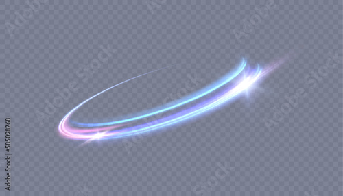 Vector illustration of dynamic light sources on a transparent background. High speed in light abstraction. Abstract light swirl. For web design, game design. Vector