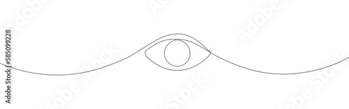 Single continuous one line art eye. design sketch outline drawing vector illustration