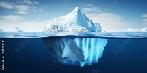 Iceberg - Hidden Danger And Global Warming Concept