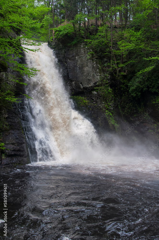 bushkill falls waterfaill and river landscape bushkill falls waterfaill and river landscape