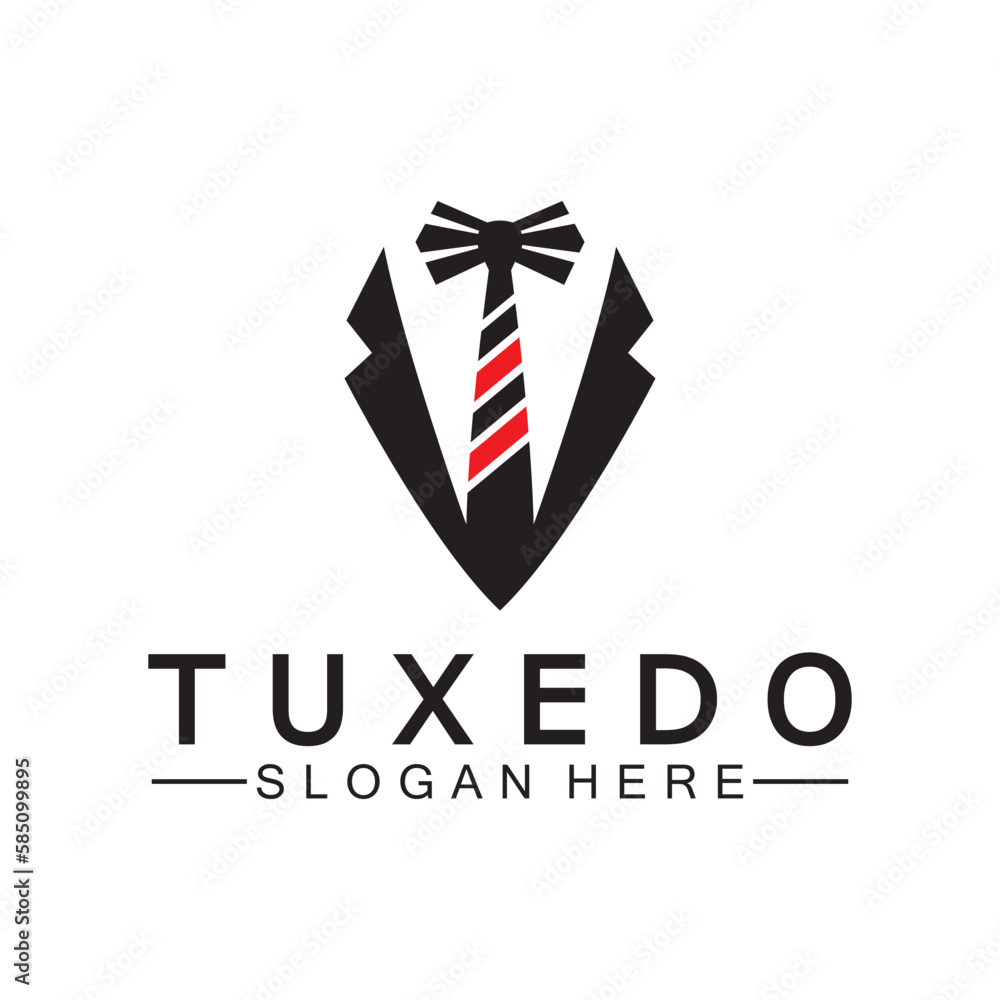 Obraz premium Tuxedo Logo template vector icon illustration design