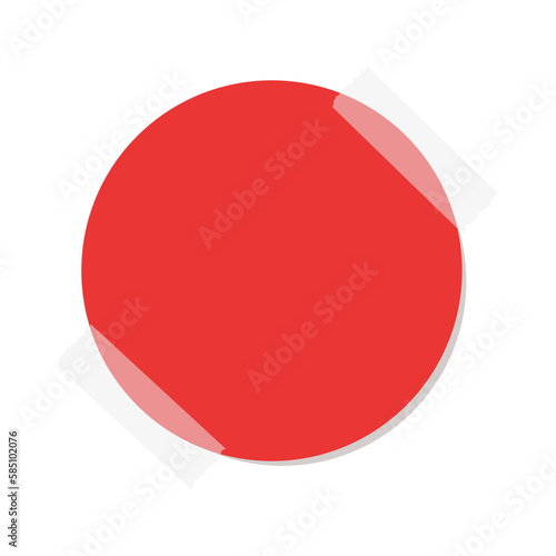 Free Download Round red sticky post note template. Taped office memo paper vector illustration. - GFXLoad
