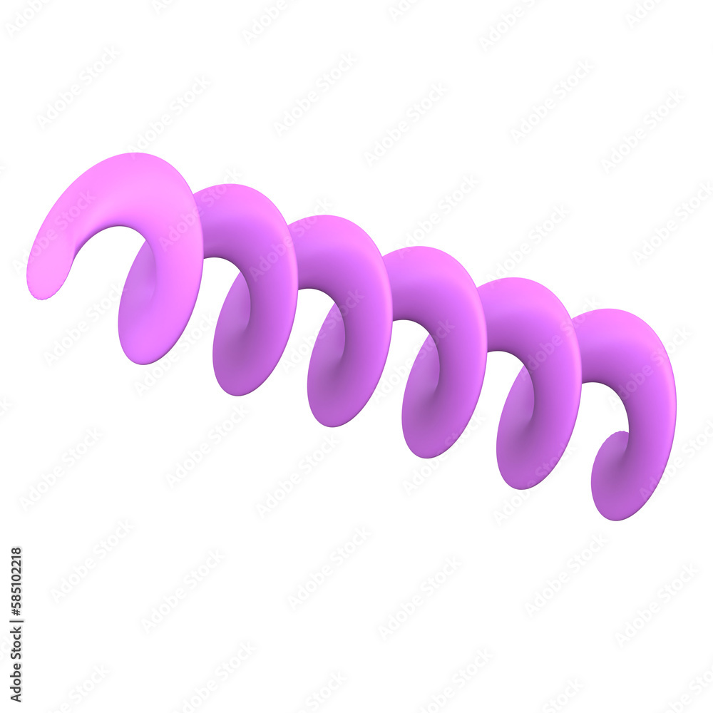 3D spiral spring. Coil wire icon and flexible confetti for party, birthday celebration and events. Abstract curve wavy cable rendered illustration with plastic effect 3D spiral spring. Coil wire icon and flexible confetti for party, birthday celebration and events. Abstract curve wavy cable rendered illustration with plastic effect
