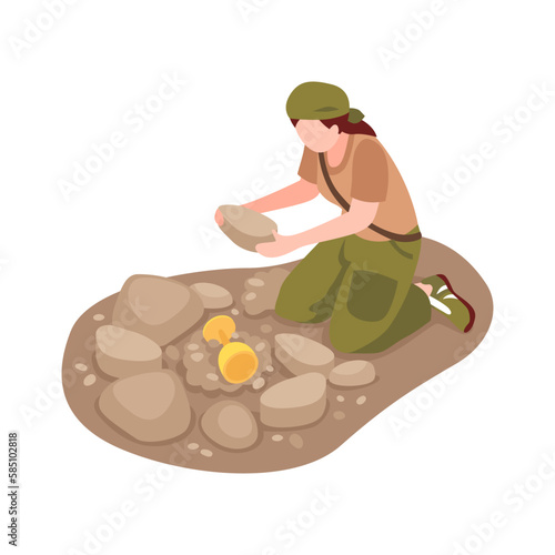 Archeologist Isometric Illustration