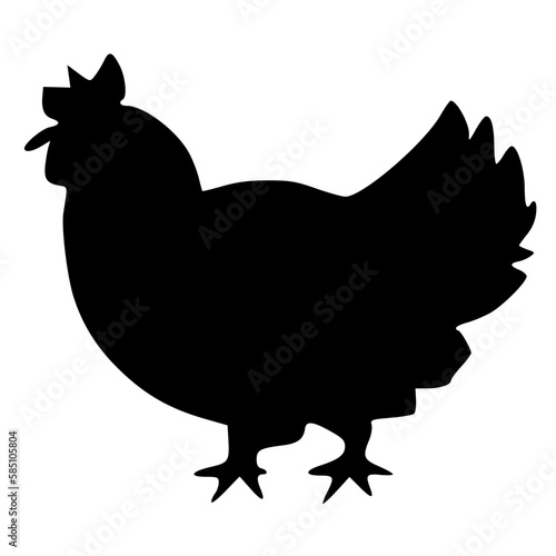 black and white of chicken icon