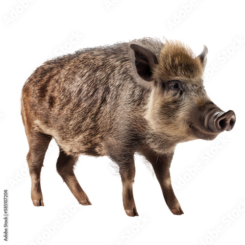 Print op canvas boar isolated on white background
