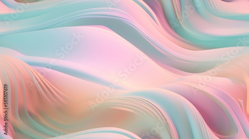 abstract colorful background with waves, paper art style, pastel colors soft, highlight calming ocean like view, gradient seamless generative ai
