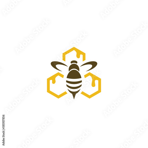 Bee and Hive logo or icon design