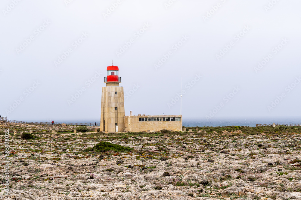 lighthouse with red roof