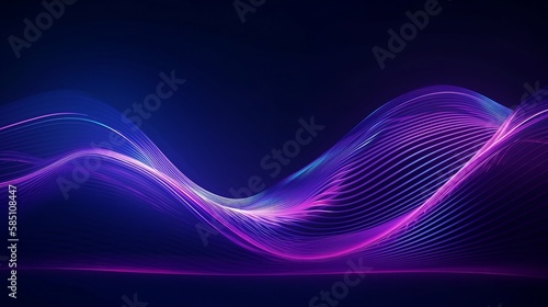 Abstract blue and pink background with waves. Generative AI