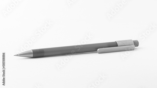 mechanical pencil isolated on white background, used for fine-art drawing or clean looking writing, mock-up template for graphic designing, soft-focus