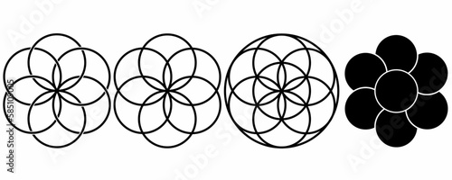 seed of life Symbol set isolated on white background