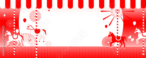 Vector illustration of the carnival funfair design with amusement park attractions background.