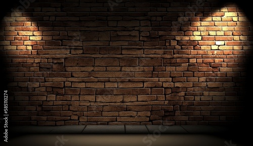 Old brick wall background. AI generative.