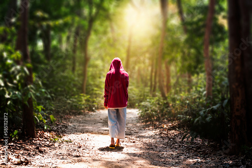 woman walking in the park