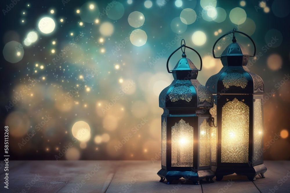 Ramadhan Background with Lanterns, Generative AI Ramadhan Background with Lanterns, Generative AI