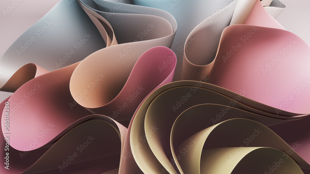 Obraz premium Abstract fluid 3d render of geometry. Background Gradient design element for multipurpose usage.