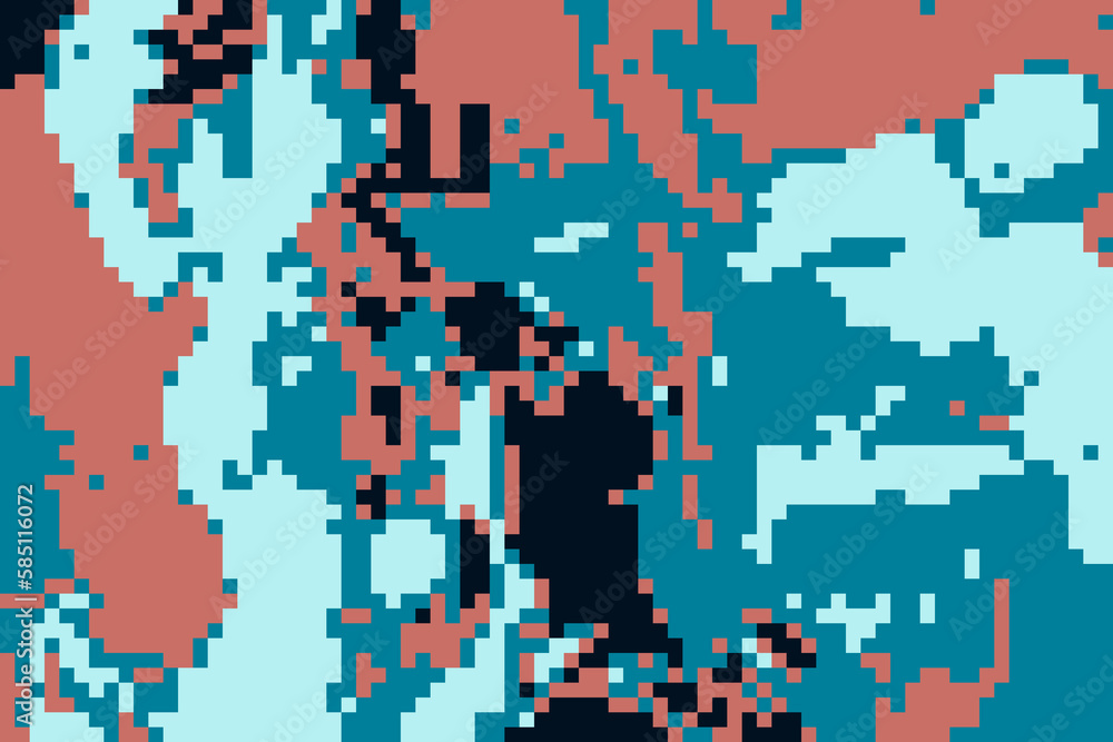 Fototapeta premium Pixelated 8-Bit Square Abstract Background: High-Resolution JPG Image for Digital and Print Projects